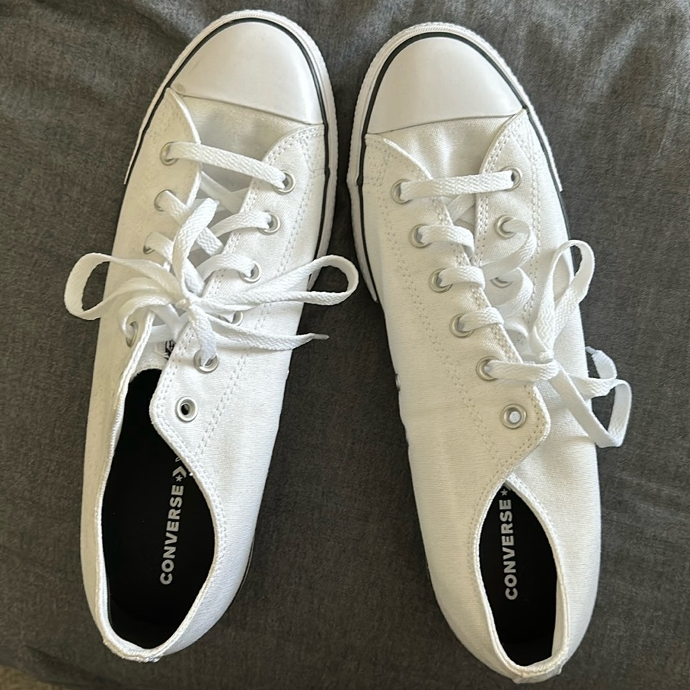 Platform white Converse shoes